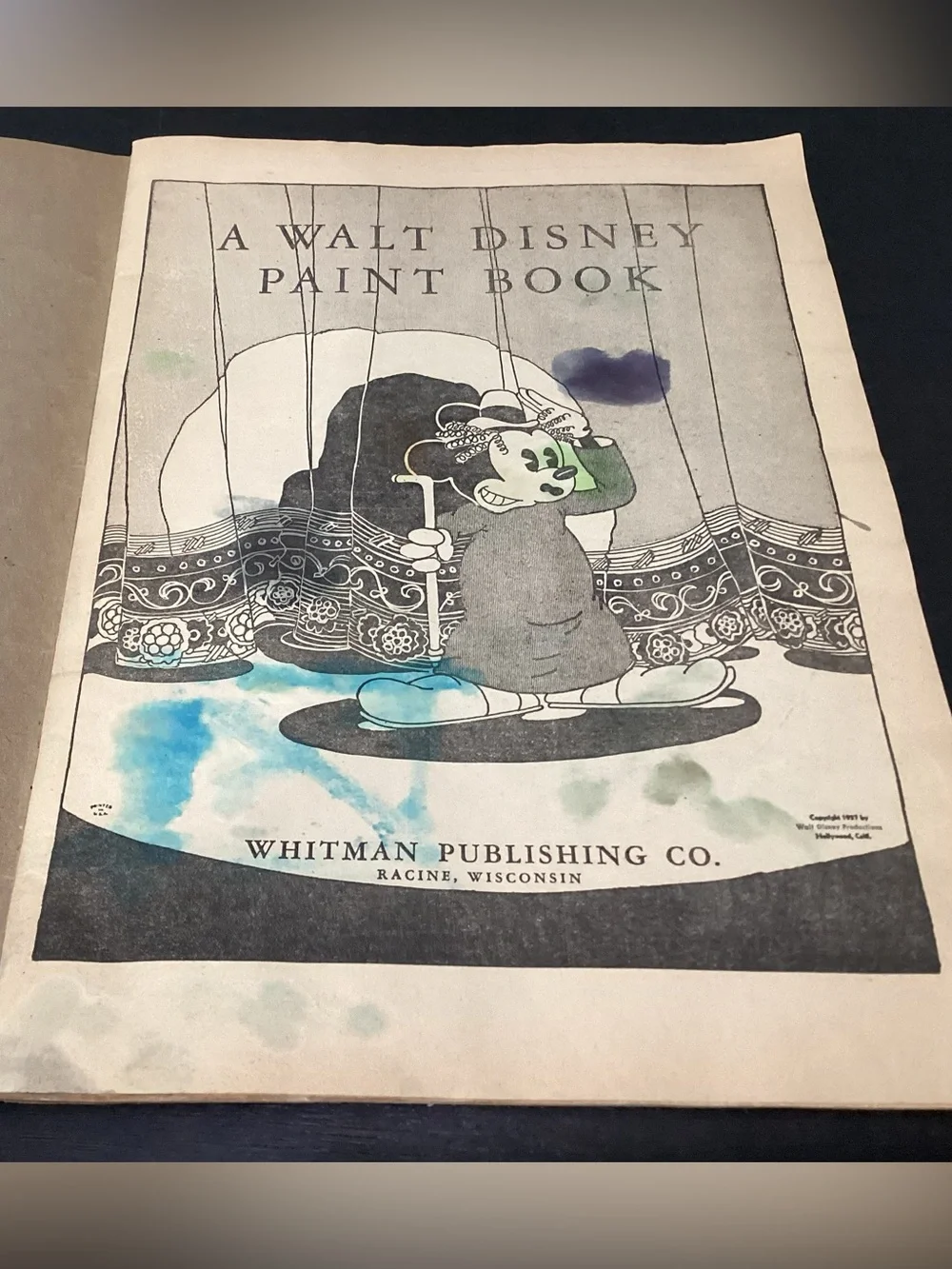 Vtg. A Walt Disney PAINTBOOK original cost 79 cents. Minimal watercolor paint